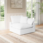 Modular Sectional Sofa Cloud Couch,Down Filled Comfy Cloud Modern Sofa,White Linen Oversized Couch Cushion Covers Removable for Living Room