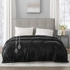 Beautyrest Heated Electric Blanket for Cold Weather, Fast Heating Heated Blanket, Auto Shut Off, Virtually Zero EMF, Multi Heat Setting, UL Certified, Black Queen (90 inx84 in)