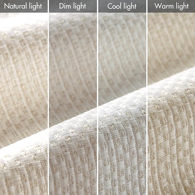 Madison Park Galen Cordless Roman Shade, 29"W x 64"H, Sheen Ivory – Room Darkening, Thermal Insulated, Energy Efficient Window Blind with Subtle Sheen Basketweave Fabric for Privacy