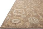 Loloi Chris Loves Julia Dorothea Collection DRT-01 Bark/Stone 2'-3" x 3'-9" Accent Rug Wool Neutral Floral Living Room Bedroom Carpet