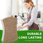 10 Pack Biodegradable Natural Sponges Kitchen - Compostable Cellulose and Coconut Walnut Scrubber Sponge - Non Scratch Eco Friendly Quick Drying Sponges for Dishes