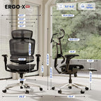 FLEXISPOT ErgoX-PRO Ergonomic Office Chair with Footrest Black – 5D Lumbar, 7D Armrests, 4D Headrest, 551LB Capacity, AeroWeave 5.0 Mesh Seat – Office, Gaming, Bedroom