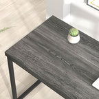 FOLUBAN Home Office Desk, Industrial Vintage Computer Desk, Rustic Wood and Metal Study Writing Table, Simple Work Gaming PC Desks for Bedroom Living Room, Dark Gray 53 Inch