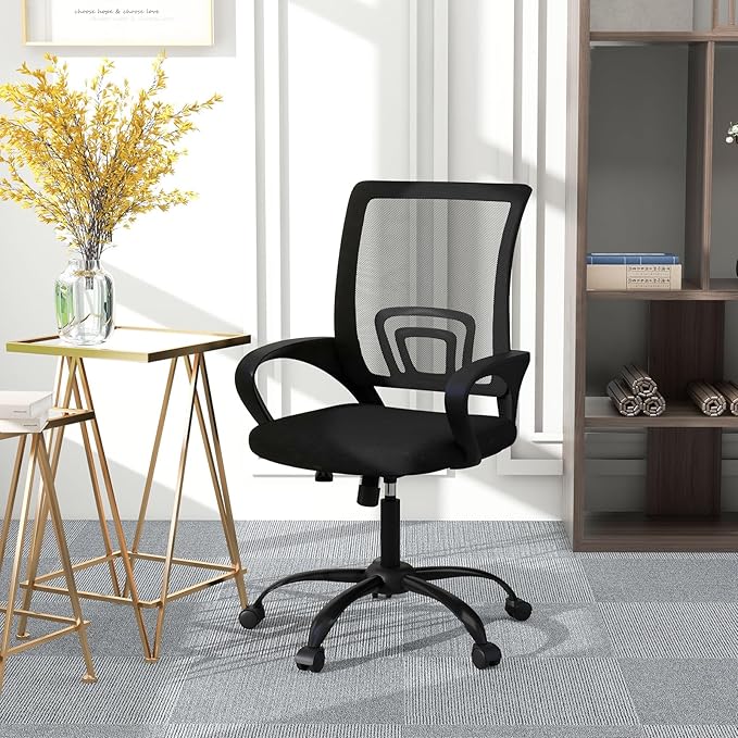 Bonzy Home Ergonomic Conference Room Chairs Set of 8, Rolling Conference Chair with Wheels, Mesh Computer Desk Chair Office Chairs with 360°Swivel, Height Adjustable, 8 Pack