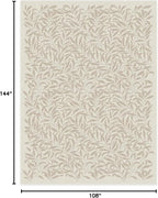 RUGGABLE x Morris & Co Washable Area Rug– Pure Willow Boughs Natural 9x12, Stain-Resistant, Non-Slip–Large Machine Washable Rugs for Living Room, Bedroom, Hallway, Entryway & Office–with Standard Pad