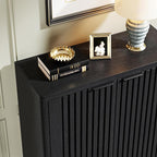 Tribesigns 6-Tier Shoe Cabinet with Shutter Doors, Large Wooden Shoe Organizer Rack with Adjustable Shelves, Modern Farmhouse Hidden Storage Furniture for Entryway, Hallway (Black)