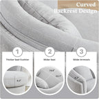 Swivel Accent Chair, 360 Degree Round Swivel Barrel Chair with Pillow, Widened Upholstered Chenille Barrel Armchair for Living Room Bedroom Reading Room, Light Gray