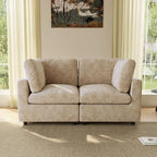 WJShome Sectional Couches for Living Room, 67 Inch Loveseat Sofa with Chenille Upholstery & Double Layer Cushions, Modern Apartment Size Modular Couch for Bedroom，Khaki