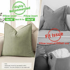ZWJD Sage Green Pillow Covers 18x18 Set of 2 Chenille Throw Pillow Covers with Elegant Design Soft and Luxurious Decorative Throw Pillows for Couch, Bed, and Home Decor