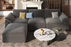 EASE MOOSE Oversized Modular Sectional Sofa, Extra Large L Shape Sectional Cloud Couch,Comfty Deep Modular Sofa with Ottoman，for Living Room,Dark Grey