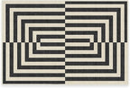 RUGGABLE x Jonathan Adler Machine Washable Modern Area Rug – Op Art Charcoal 2x3, Stain-Resistant, Non-Slip – Small Rugs for Living Room, Bedroom, Hallway, Entryway & Bathroom–with Cushioned Pad