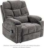 Power Lift Recliner for Elderly Adults, Dual Motor Lay Flat Lift Chair with Heat Massage, Cup Holder & Wireless Phone Charger, USB Type C Charging, Big Tall 400 lbs