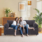 Sofa Set for Living Room Corduroy Couch Sets 3 Seater and Single Chair, Sofas for Apartment and Small Spaces .(Grey, Sofa Set)