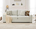 ABCASA 85" W Loveseat Couches for Living Room,Modern Linen Sofa with Removable Cover, Wide Armrest, Solid Wood Frame, Medium Firm Seat Cushion for Bedroom Office Apartment, Easy to Install, Ivory