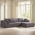 108" Modular Sectional Couch Sofa with L-Shape Chaise, Modern Cloud Comfy Sofa with Deep Seat, Upholstered Couches for Living Room Bedroom, No Assembly Required (Grey Right Facing Chaise)