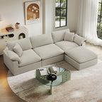 Oversize Cloud Modular Sectional Sofa,110.8" L Shape 3 Seaters with Chaise Down Filled Comfort Sofa Detachable Couch Cushion Covers for Living Room