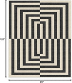 RUGGABLE x Jonathan Adler Machine Washable Modern Area Rug – Op Art Charcoal 8x10, Stain-Resistant, Non-Slip – Large Rugs for Living Room, Bedroom, Hallway, Entryway & Office–with Standard Pad
