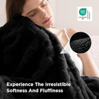 Bedsure GentleSoft Black Throw Blanket for Couch - Super Soft Cozy Blankets Gifts for Women Men Girls, Cute Small Fleece Throws for Bedroom Home Decor, 50x70 Inches