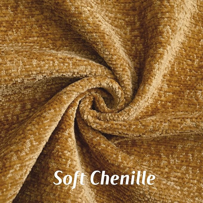 FUTEI Tobacco Chenille Throw Pillow Covers 26x26 Inch Set of 2,Soft Cozy Bound Edge Design Euro Pillow Sham,Home Decor for Couch Bed Living Room