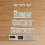 RUGGABLE Washable Runner Rug – Kamran Soft Pink 2.5x7, Stain-Resistant, Non-Slip Hallway Runner – Machine Washable Rug for Hallway, Entryway, Living Room & Kitchen–with Standard Pad