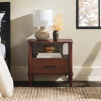 Walker Edison Modern 1-Drawer Nightstand, 20 Inch, Walnut 20-Inch