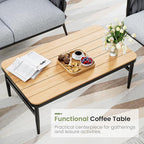 Outdoor Patio Furniture Set 6-Piece, Outdoor 5-Seat Sofa with Coffee Table, Waterproof Thick Cushion Patio Conversation Set, All Weather Outdoor Couch Set for Deck, Lawn, Balcony, Porch