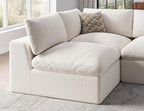 120" Cloud Sectional Couch | Oversize Boneless Couches for Living Room | 4 Seater L-Shape Sofa | Ivory White