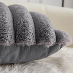 Neelvin Grey Faux Fur Cozy Soft Striped Decorative Throw Pillow Covers 22x22 inch Set of 2,Velvet Pillowcase Cushion Case for Sofa Couch