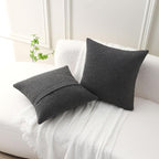 FUTEI Pack of 2 Dark Grey Decorative Throw Pillow Covers 26x26 Inch Soft Cozy Solid Boucle Textured Euro Pillow Shams,Modern Home Decor for Couch Bed Living Room