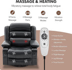 Oversized Recliner Chairs for Adults, 360° Swivel Rocking Recliner with Heat and Massage Lazy Boy Recliner,Recliner Chairs Single Sofa Seat with Cup Holders