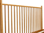 NTC Inno Wooden Bed Frame with Headboard, Solid Oak and Rubber Wood Foundation with Silent Slats and Wood Central Supports, 1000 Lb Capacity, Effortless Assembly, Queen Rustic - Oak
