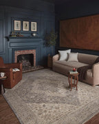 Loloi Magnolia Home by Joanna Gaines Junie Collection JUE-05 Denim/Natural 9'-6" x 9'-6", .38" Pile Height, Round Area Rug