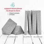 Yourigami Kids and Toddler Play Couch, Convertible Folding Sofa, Durable Foam Modular Design, Mountain Gray
