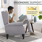 Accent Chair Set of 4, Modern Living Room Chairs with Wingback, Comfy Upholstered High Back Single Sofa for Bedroom, Mid-Century Reading Armchair Sillas para Sala
