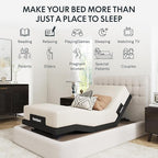 FLEXISPOT Adjustable Bed Frame Base Twin XL + 6" Cooling Gel Memory Foam Mattress, Massage, Head and Foot Incline, Zero Gravity, Zero Clearance, Under-Bed Lights, Anti-Snore, Wireless Remote