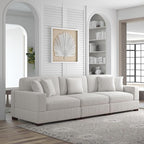 Modular Sectional Couches for Living Room, 118" Modern Upholstered 3-Seater Sofa Couche for Living Room Bedroom, Beige