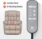 MCombo Power Lift Recliner Chair Sofa with Massage and Heat, Adjustable Headrest, 3 Positions, USB Ports, for Elderly People, 7533 (Faux Leather, Dark Gray)