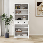 71" Tall Pantry Cabinet with Drawer & 4 Doors, Versatile Storage Cabinet with Adjustable Shelves for Kitchen, Laundry Room, Living Room, Bathroom, White
