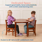 ECR4Kids 30in D Round Hardwood Table with 22in Legs, Kids Furniture, Dark Walnut