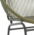 Christopher Knight Home Dessa 3 Piece Patio Furniture Set, Patio Wicker Accent Chair Set of 2 and Loveseat, Metal Frame 4 Seater Outdoor Papasan Lounge Chair Set, PE Rattan Outdoor Bistro Set, Green