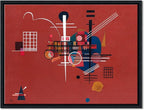 Wieco Art Framed Canvas Wall Art Prints Dull Red,1927 by Wassily Kandinsky Classic Famous Paintings Reproductions Canvas Wall Art for Home Decoration Office decorationsand