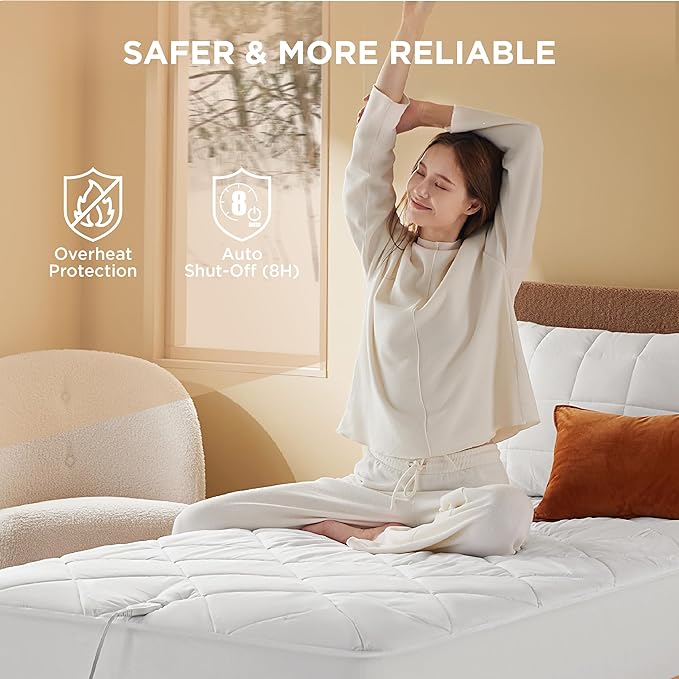 Bedsure Heated Mattress Pad Twin - Bed Warmer with Memory & Preheat Functions, 12-Hour Auto Off & 10 Heat Settings, Single Controller, Fast Heating, Brushed Electric Mattress Pad Twin, 39"x75"