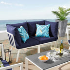 Modway Riverside Outdoor Furniture, 2-Piece Set, White Navy