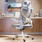 Ergonomic Office Chair-Computer Desk Chairs Comfy, Mesh High-Back Gaming Chair with Adjustable Lumbar Support & Headrest, Executive Task Chair for Adults, Comfortable for Long Hours (Gold)