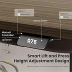 COLAMY Electric Standing Desk, Whole-Piece Gaming Desk with Dual Motors, Ergonomic Footrest, Drawers for Storage, Adjustable Height Sit-Stand Desk for Home Office (MFC Desktop, Walnut + Black)