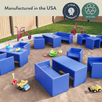 Children's Factory Cube Chair for Kids, Flexible Seating Classroom Furniture for Daycare/Playroom/Homeschool, Indoor/Outdoor Toddler Chair, Fern (CF910-014)