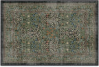 RUGGABLE x Morris & Co Washable Area Rug– Blackthorn Forest Green 2x3, Stain-Resistant, Non-Slip – Small Machine Washable Rugs for Living Room, Bedroom, Hallway, Entryway & Bathroom–with Standard Pad