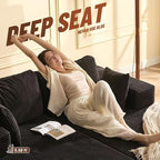 Chaise Lounge Chair, Boneless Couch for Living Room and Bedroom, Sleeper Couches Reading Chairs, Corduroy, Black