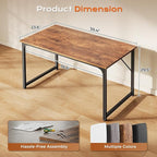 PRAISUN 40 X 24 Inch Computer Desk with Deeper Desktop, Gaming Office Writing Work Desk for Home Office, Study, Bedroom, Work from Home, Metal Frame, Rustic Brown