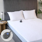 Sunbeam Electric Heated Mattress Pad Soft Cozy Fabric Fast Heating 12 Heat Settings 12-Hour Auto Shut-Off Deep Pocket Skirt Machine Washable Twin 75" x 39"